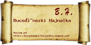 Bucsánszki Hajnalka névjegykártya