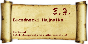 Bucsánszki Hajnalka névjegykártya