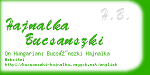 hajnalka bucsanszki business card